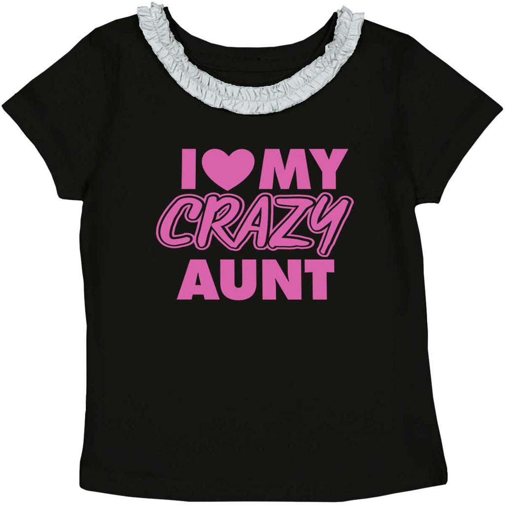 Crazy Aunt Toddler Ruffled Trim T-Shirt-Direct To Garment Print-Brisco Baby