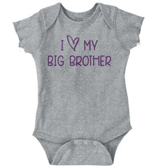 I Love My Big Brother Romper Bodysuit-Direct To Garment Print-Brisco Baby
