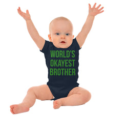 World's Okayest Brother Romper Bodysuit-Direct To Garment Print-Brisco Baby
