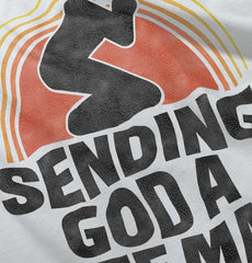 Sending God A Knee Mail Trimmed Colored Velcro Bib-Direct To Garment Print-Brisco Baby