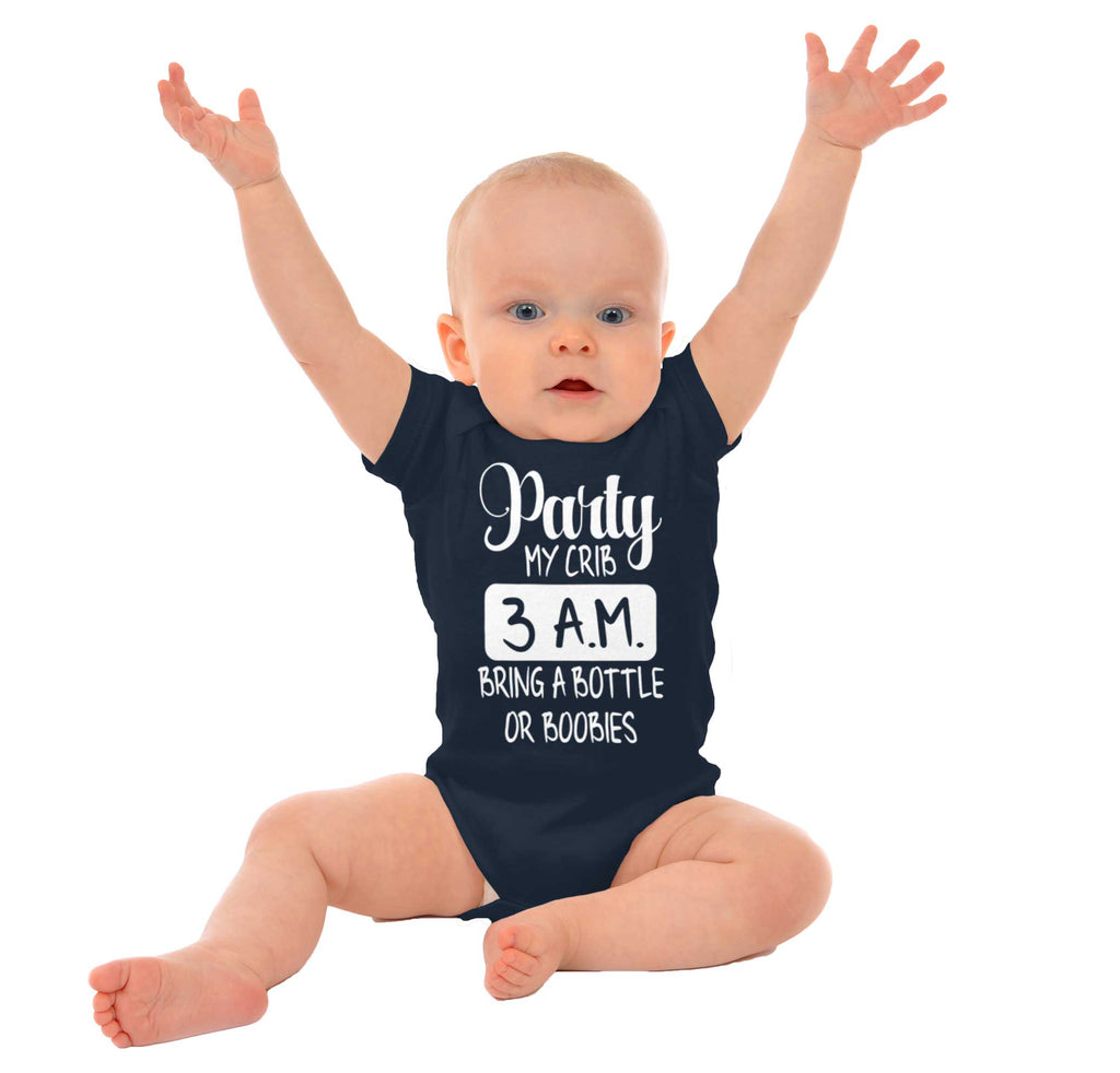 Party At My Crib Romper Bodysuit-Direct To Garment Print-Brisco Baby