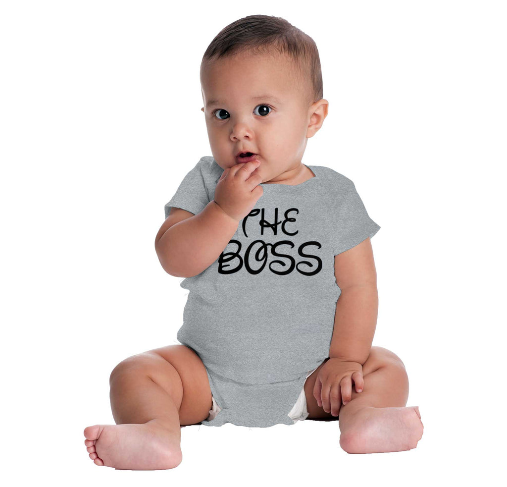 The Boss Romper Bodysuit-Direct To Garment Print-Brisco Baby