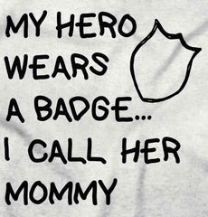 Hero Wears Badge Infant Baby Bib-Direct To Garment Print-Brisco Baby