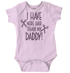 More Hair Than Daddy Romper Bodysuit-Direct To Garment Print-Brisco Baby