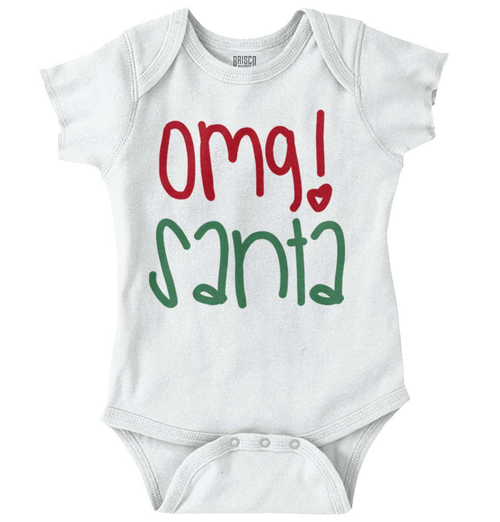 OMG Santa Romper Bodysuit-Direct To Garment Print-Brisco Baby