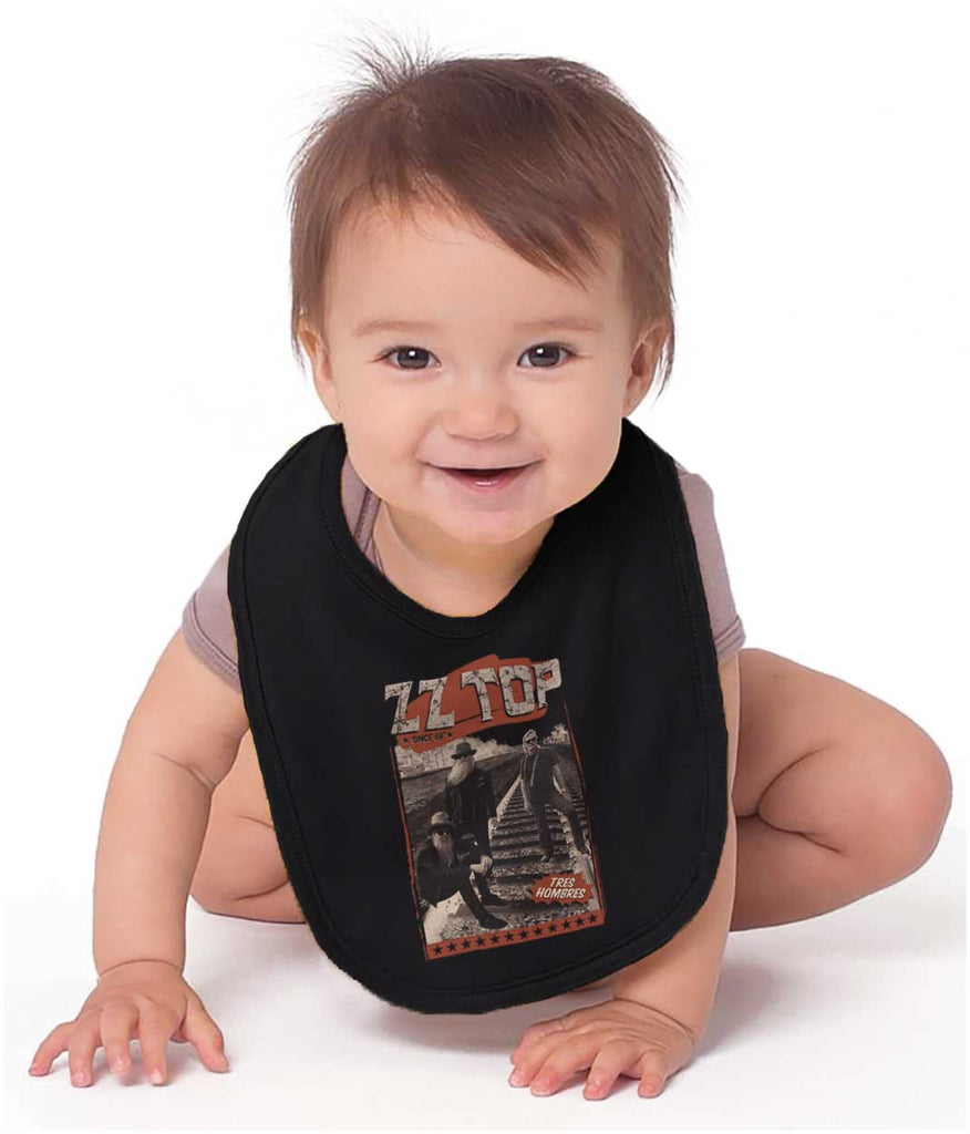 ZZ Top Tracks Infant Baby Bib-Direct To Garment Print-Brisco Baby