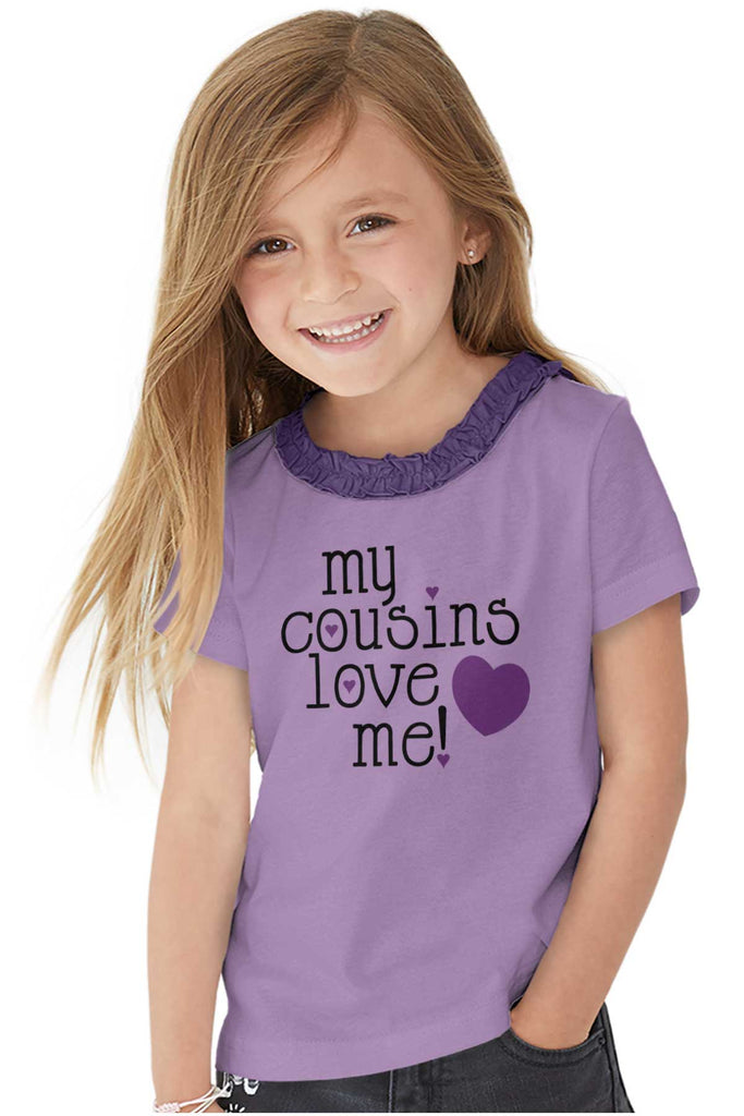 Cousins Love Me Toddler Ruffled Trim T-Shirt-Direct To Garment Print-Brisco Baby