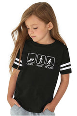 Crawl Walk Hockey Toddler Football Jersey Tee-Direct To Garment Print-Brisco Baby