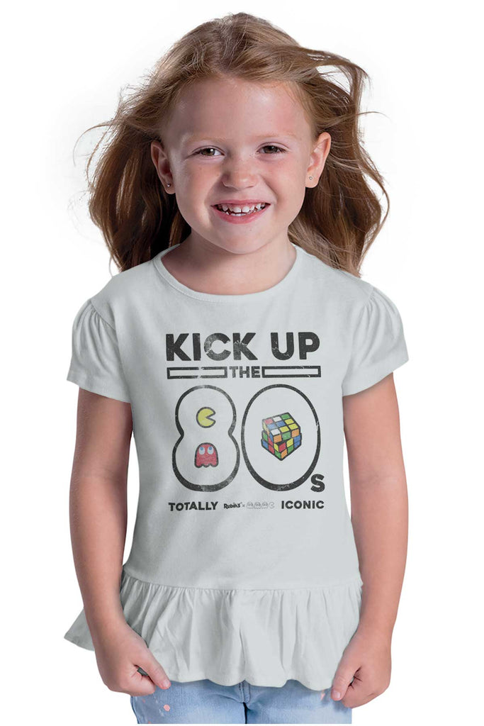 Kick Up The 80s Toddler Ruffle Bottom Tee-Direct To Garment Print-Brisco Baby