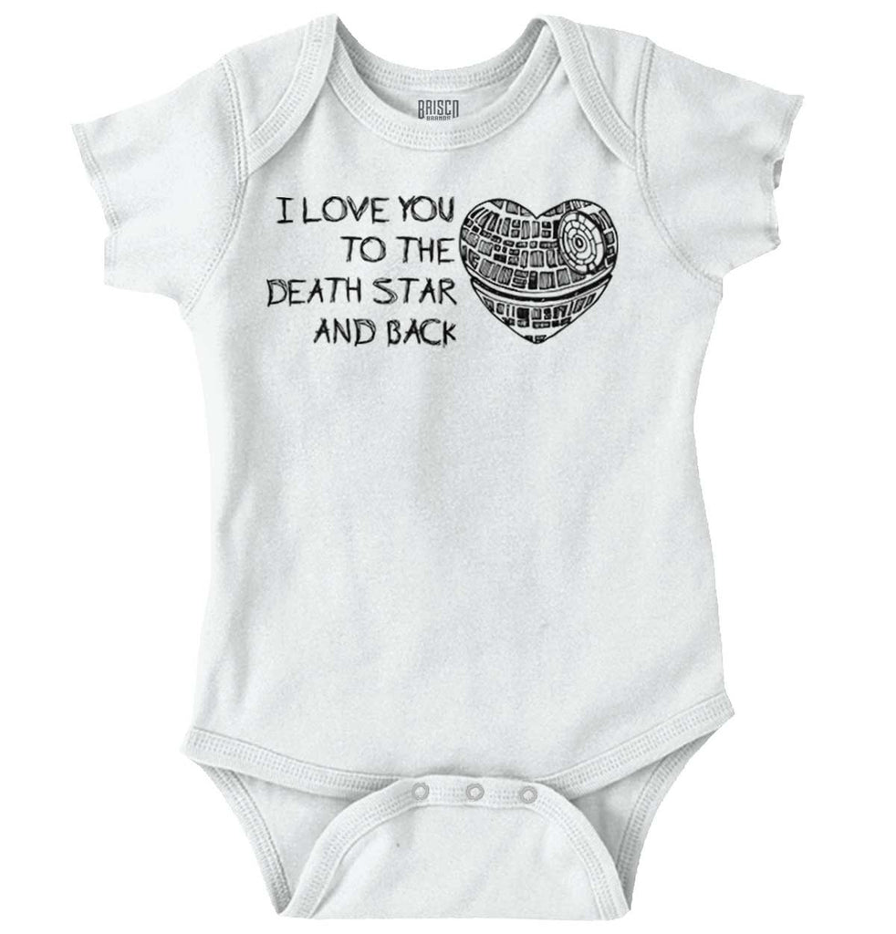 Love You Death Star Romper Bodysuit-Direct To Garment Print-Brisco Baby