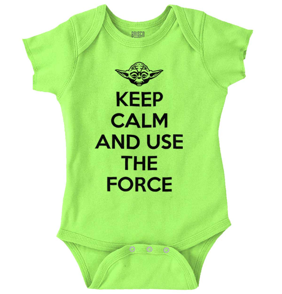 Keep Calm Use Force Romper Bodysuit-Direct To Garment Print-Brisco Baby
