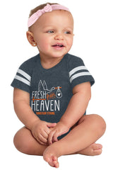 Fresh From Heaven Football Romper Bodysuit-Direct To Garment Print-Brisco Baby