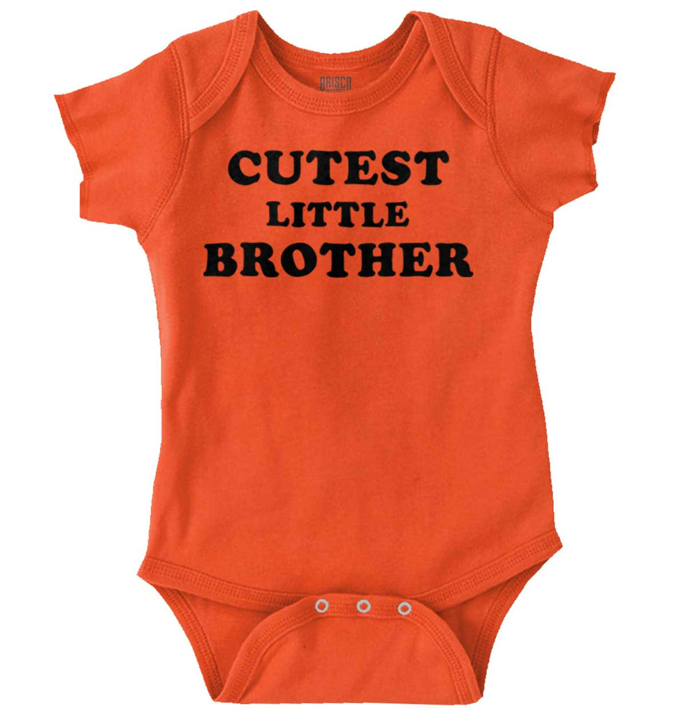 Cutest Little Brother Romper Bodysuit-Direct To Garment Print-Brisco Baby