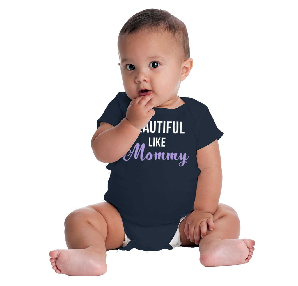 Beautiful Like Mommy Romper Bodysuit-Direct To Garment Print-Brisco Baby