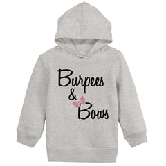 Burpees and Bows Toddler Pullover Hoodie-Direct To Garment Print-Brisco Baby