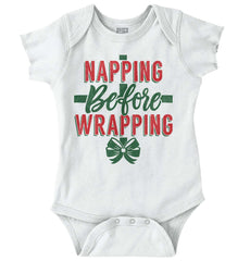 Napping Before Wrapping Romper Bodysuit-Direct To Garment Print-Brisco Baby
