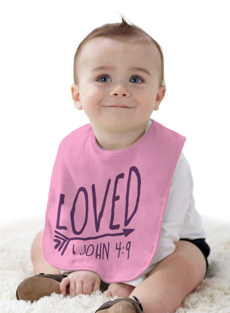 Loved Infant Baby Bib-Direct To Garment Print-Brisco Baby