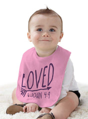 Loved Infant Baby Bib-Direct To Garment Print-Brisco Baby