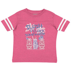 Slush O Clock Somewhere Toddler Football Jersey Tee-Direct To Garment Print-Brisco Baby