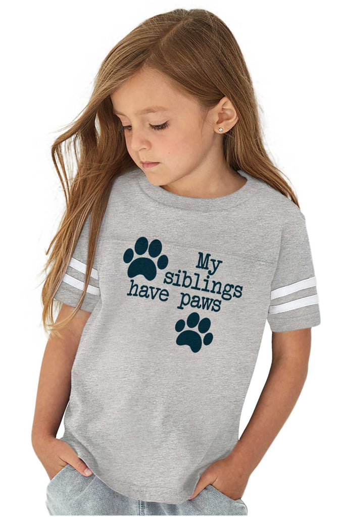 Siblings have paws Toddler Football Jersey Tee-Direct To Garment Print-Brisco Baby