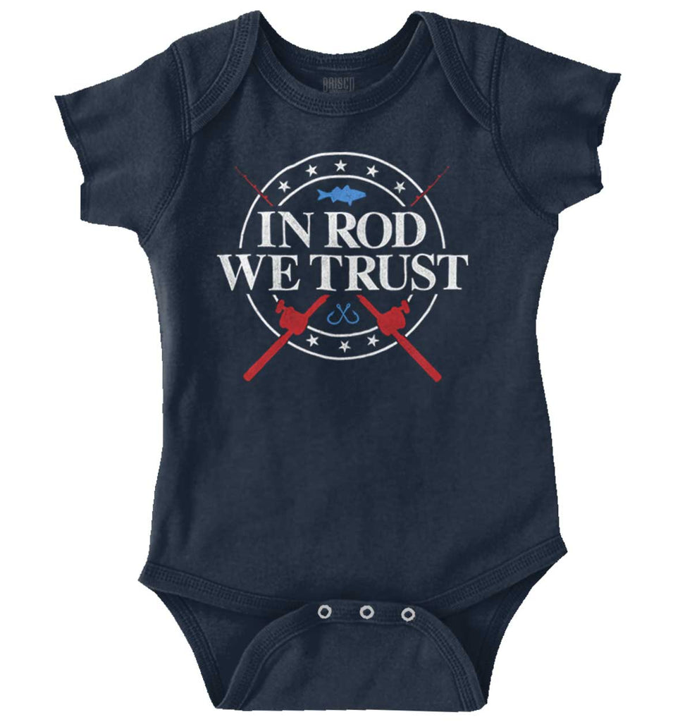 In Rod We Trust Romper Bodysuit-Direct To Garment Print-Brisco Baby