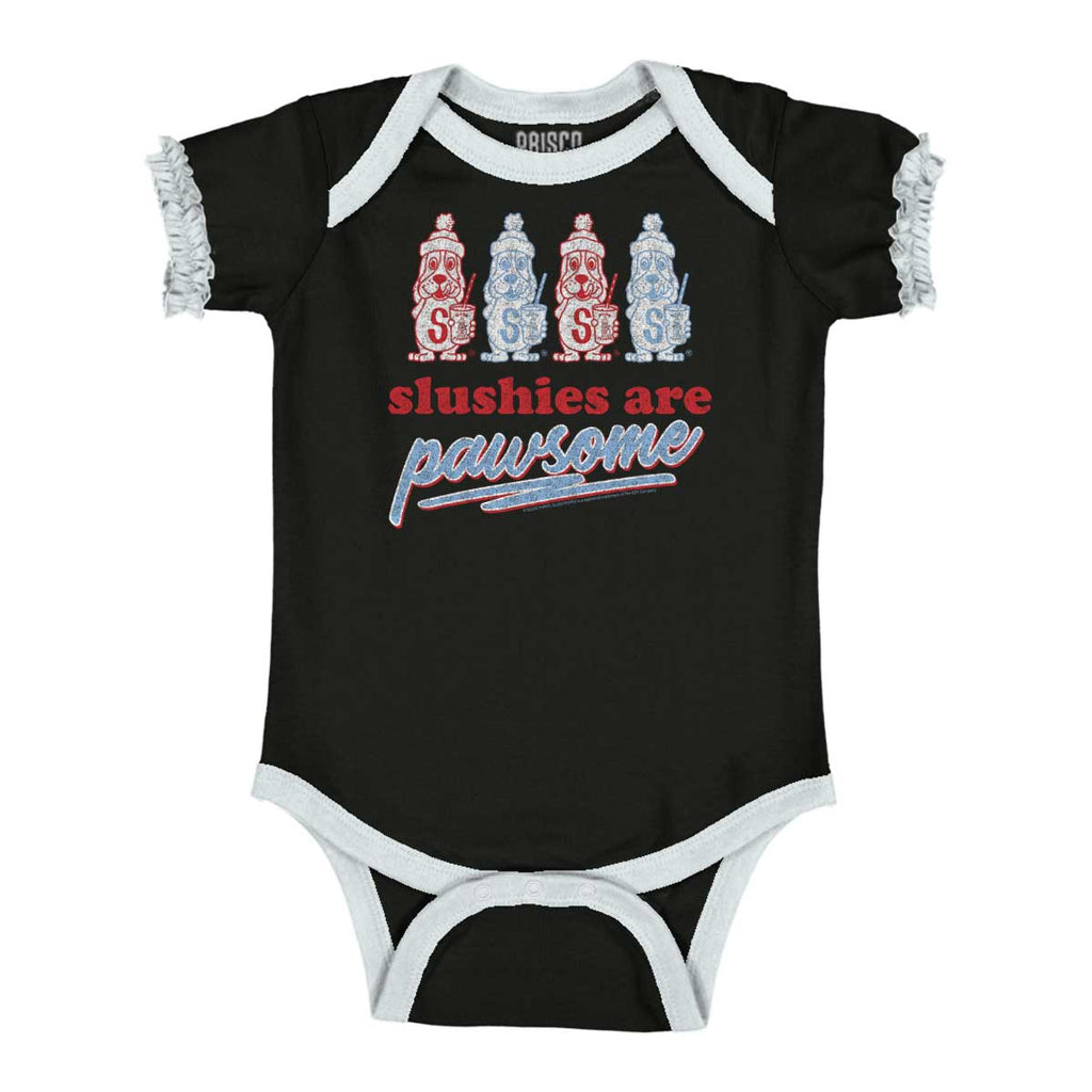 Pawsome Baby Ruffled Trim Romper-Direct To Garment Print-Brisco Baby