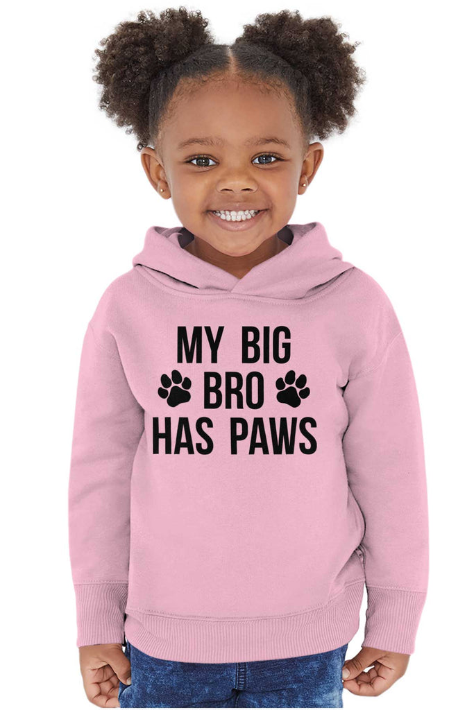 Big Bro Has Paws Toddler Pullover Hoodie-Direct To Garment Print-Brisco Baby
