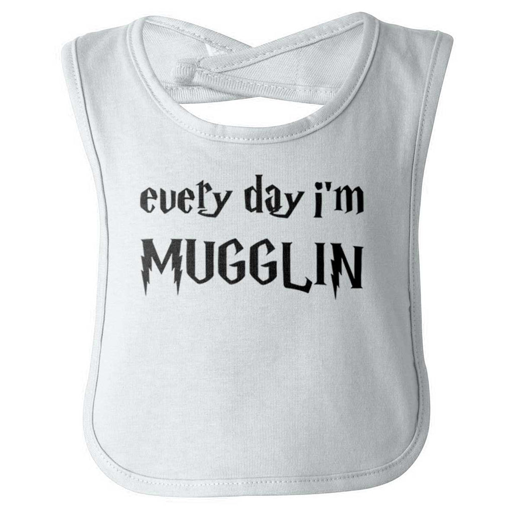 Every Day I'm Mugglin' Infant Baby Bib-Direct To Garment Print-Brisco Baby