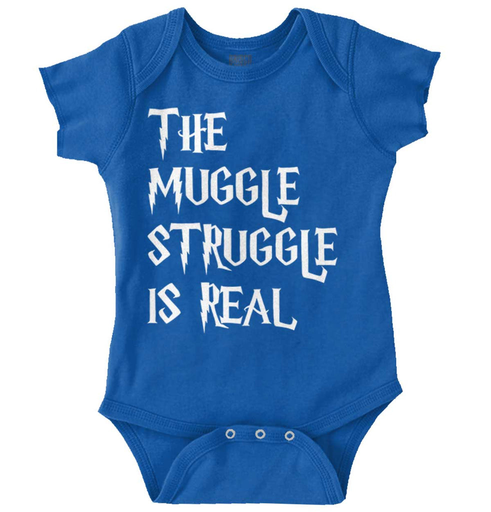 Muggle Struggle Is Real Romper Bodysuit-Direct To Garment Print-Brisco Baby