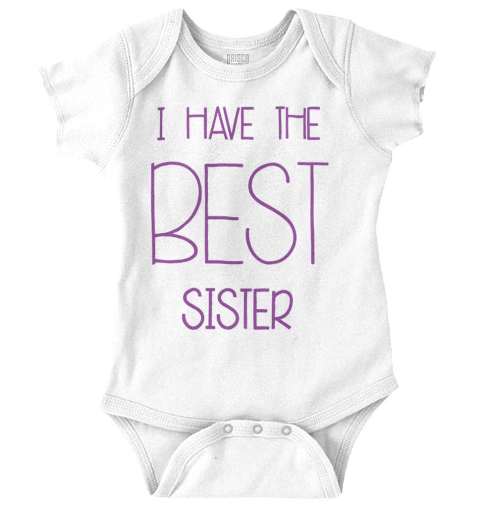 Have The Best Sister Romper Bodysuit-Direct To Garment Print-Brisco Baby