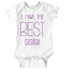 Have The Best Sister Romper Bodysuit-Direct To Garment Print-Brisco Baby