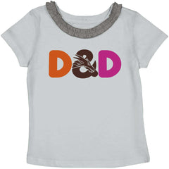 Dungeons Fantasy Tabletop Gamer Toddler Ruffled Trim T-Shirt-Direct To Garment Print-Brisco Baby