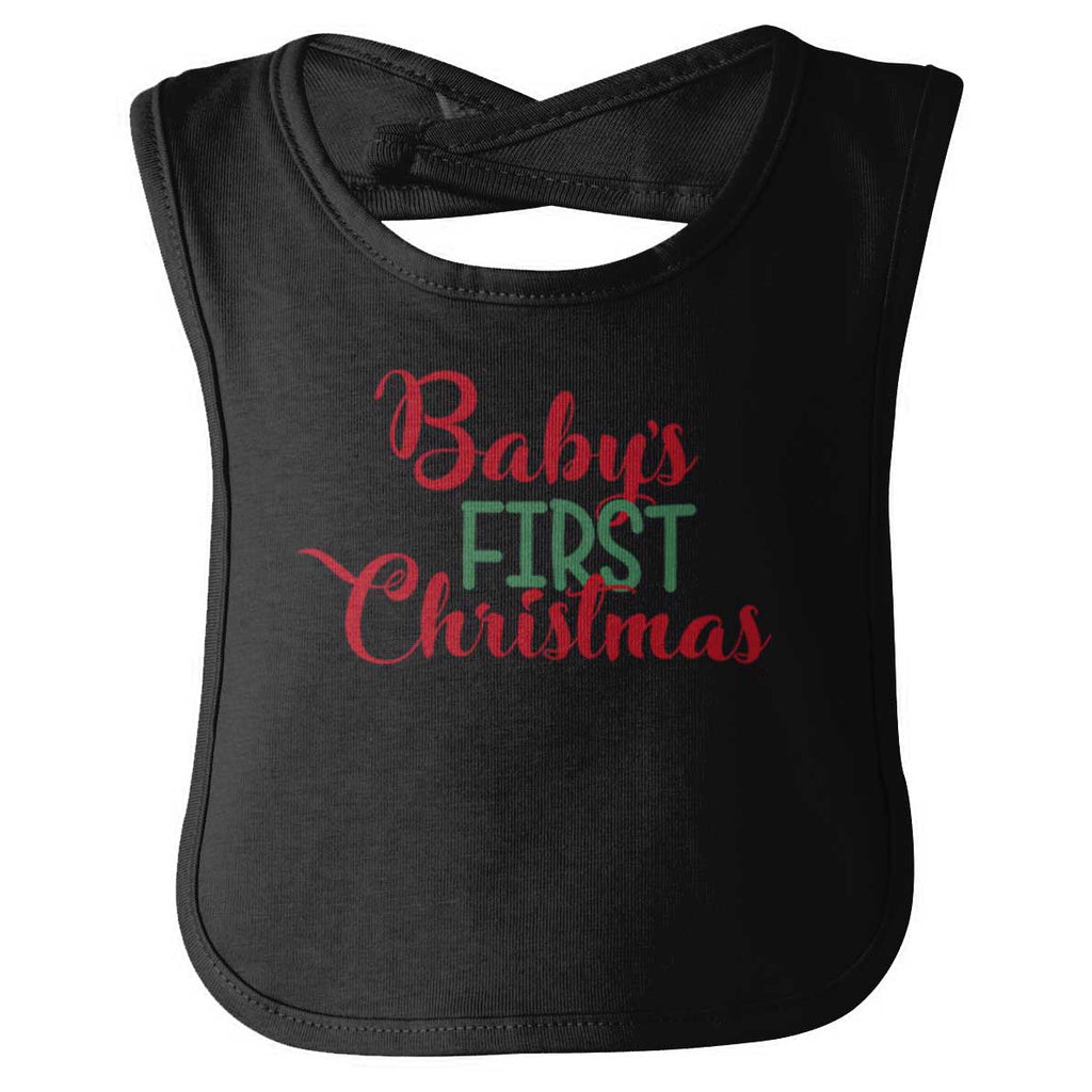 Baby's First Christmas Infant Baby Bib-Direct To Garment Print-Brisco Baby