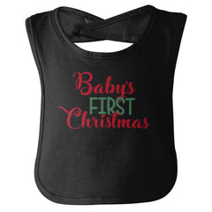 Baby's First Christmas Infant Baby Bib-Direct To Garment Print-Brisco Baby