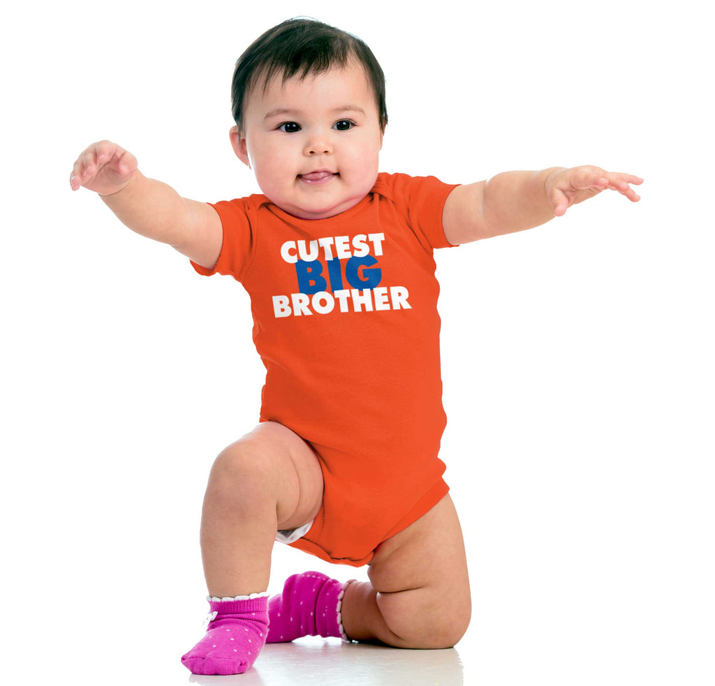 Cutest Big Brother Romper Bodysuit-Direct To Garment Print-Brisco Baby