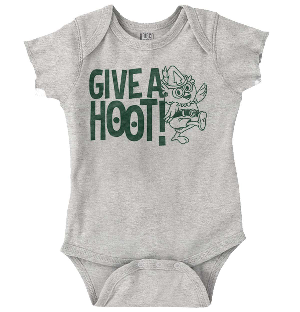 Give A Hoot Romper Bodysuit-Direct To Garment Print-Brisco Baby