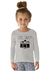 Oh Snap Camera Solid Baby Pajama Top-Direct To Garment Print-Brisco Baby