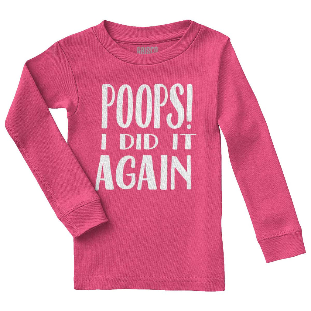 Poops I Did It Again Solid Baby Pajama Top-Direct To Garment Print-Brisco Baby