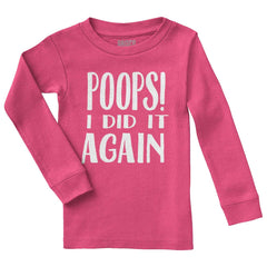 Poops I Did It Again Solid Baby Pajama Top-Direct To Garment Print-Brisco Baby