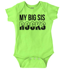 My Big Sis Rocks Romper Bodysuit-Direct To Garment Print-Brisco Baby