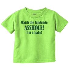 Watch The Language Infant Toddler T Shirt-Direct To Garment Print-Brisco Baby