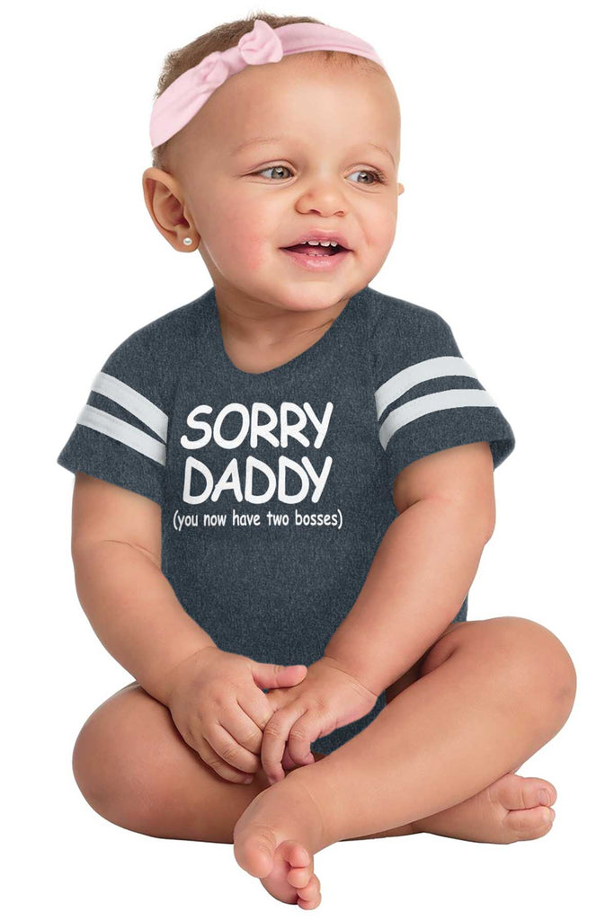 Sorry Daddy Football Romper Bodysuit-Direct To Garment Print-Brisco Baby