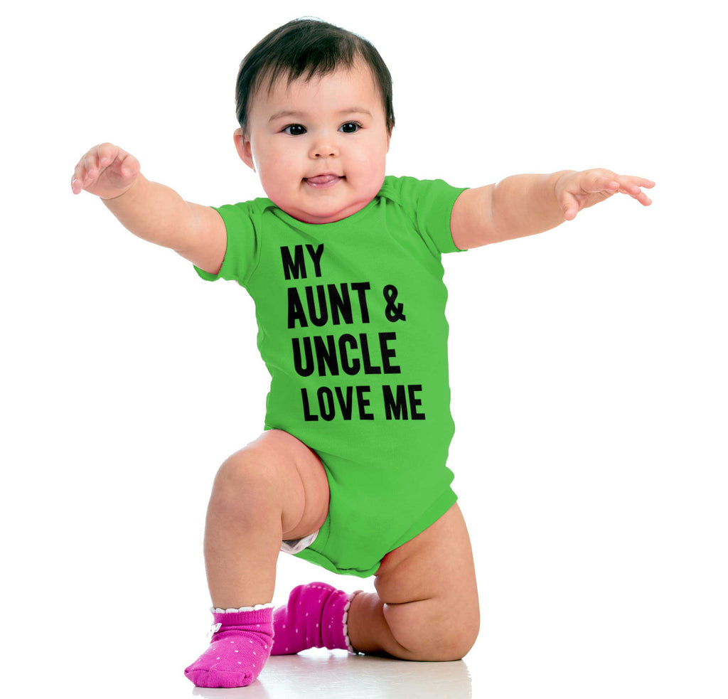 Aunt And Uncle Love Me Romper Bodysuit-Direct To Garment Print-Brisco Baby