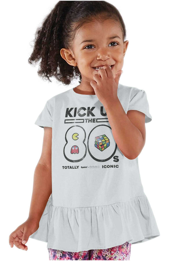 Kick Up The 80s Toddler Ruffle Bottom Tee-Direct To Garment Print-Brisco Baby