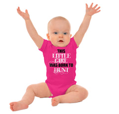 Little Girl Born To Hunt Romper Bodysuit-Direct To Garment Print-Brisco Baby