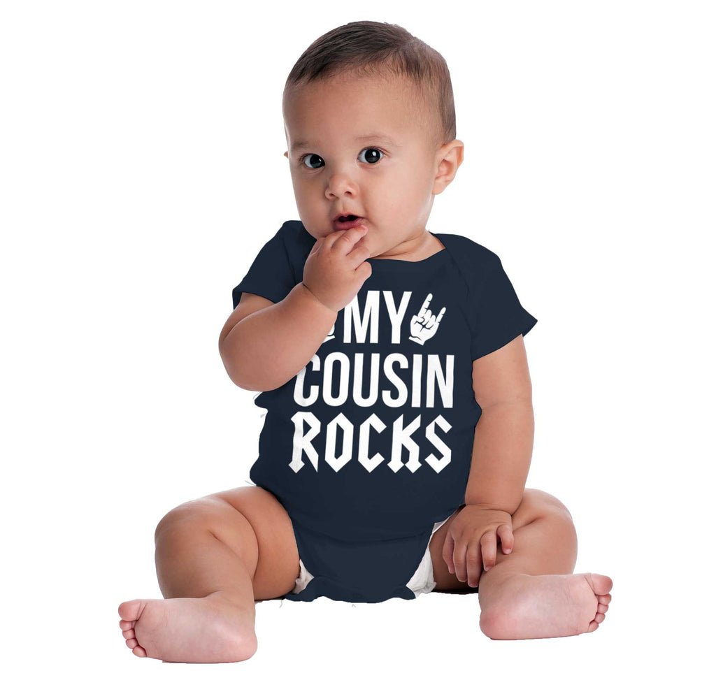 My Cousin Rocks Romper Bodysuit-Direct To Garment Print-Brisco Baby