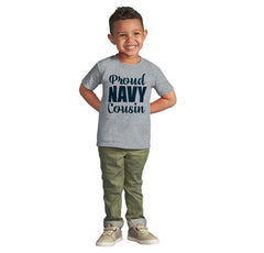 Proud Navy Cousin Infant Toddler T Shirt-Direct To Garment Print-Brisco Baby