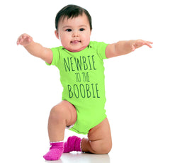 Newbie Boobie Romper Bodysuit-Direct To Garment Print-Brisco Baby