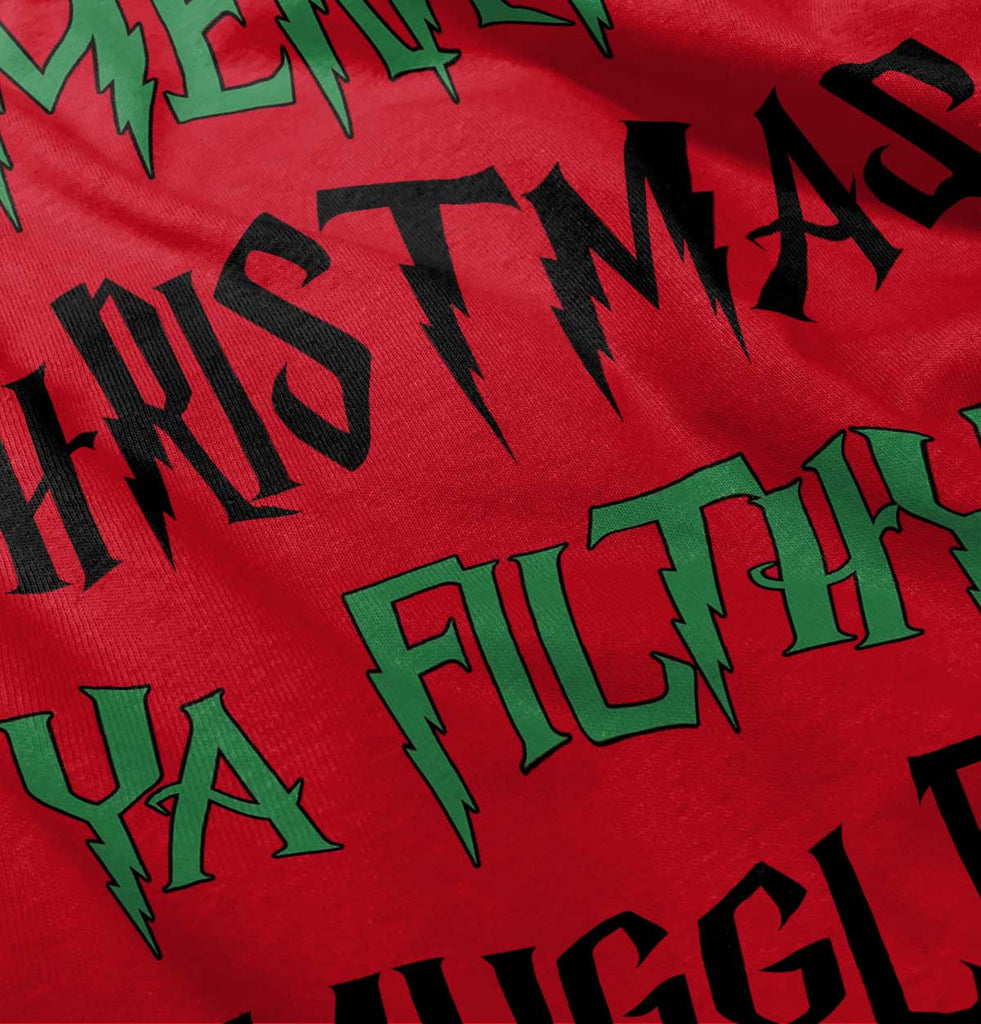 Merry Christmas Muggle Romper Bodysuit-Direct To Garment Print-Brisco Baby