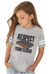 Respect Your Elders Dungeons Toddler Football Jersey Tee-Direct To Garment Print-Brisco Baby